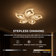 Lustra LED cu telecomanda LILY 86W, 5 Elemente, lumina Rece/Calda/Neutra, Dimabila, Alb