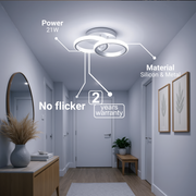 Lustra LED VERTEX CIRCULA 21W, 2 Cercuri, Rame Metalice, lumina Rece/Calda/Neutra, Alb