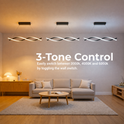Lustra LED Suspendata cu Telecomanda, FLUX, 27W, 97cm, Lumina Rece/Calda/Neutra 3000K/4000K/6000K, Dimabila, Negru, Inaltime Reglabila, Metal si Silicon