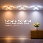 Lustra LED cu telecomanda ELIZA, 63W, lumina Rece/Calda/Neutra, Dimabila, Alb