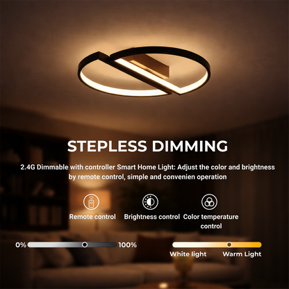 Lustra LED cu telecomanda VECTOR ARCUS 52W, 2 Elemente, lumina Rece/Calda/Neutra, Dimabila, Negru