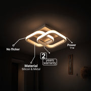 Lustra LED VERTEX Matrix, Romburi Suprapuse, Rame Metalice, 24W, 2 Romburi, Lumina Rece/Calda/Neutra 3000K/4000K/6000K, Alb