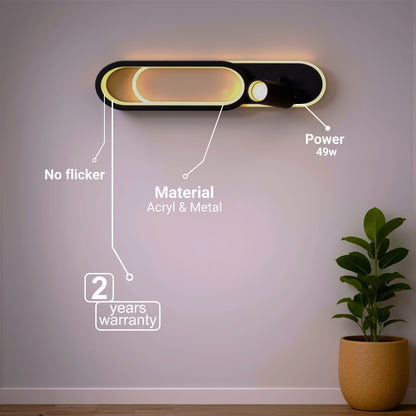 Lustra LED cu Proiector Reglabil FISSO Camilla 49W, lumina 3000/4000/6000k, Negru