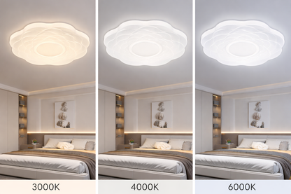 Plafonieră LED Floare 23 cm, 22W, 3000K / 4000K / 6000K, Alb, Metal si Acril