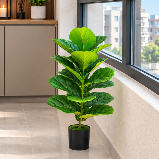 Planta Artificială Copac Tip Smochin, 70 cm, Verde, cu Ghiveci