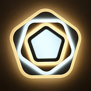 Lustra LED cu Telecomanda PENTAGON 59W, 40cm, Lumina Rece/Calda/Neutra 3000K/4000K/6000K, Alb, Metal si Acril, Metal si Acril