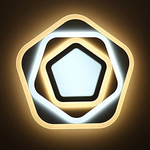 Lustra LED cu Telecomanda PENTAGON 59W, 40cm, Lumina Rece/Calda/Neutra 3000K/4000K/6000K, Alb, Metal si Acril, Metal si Acril