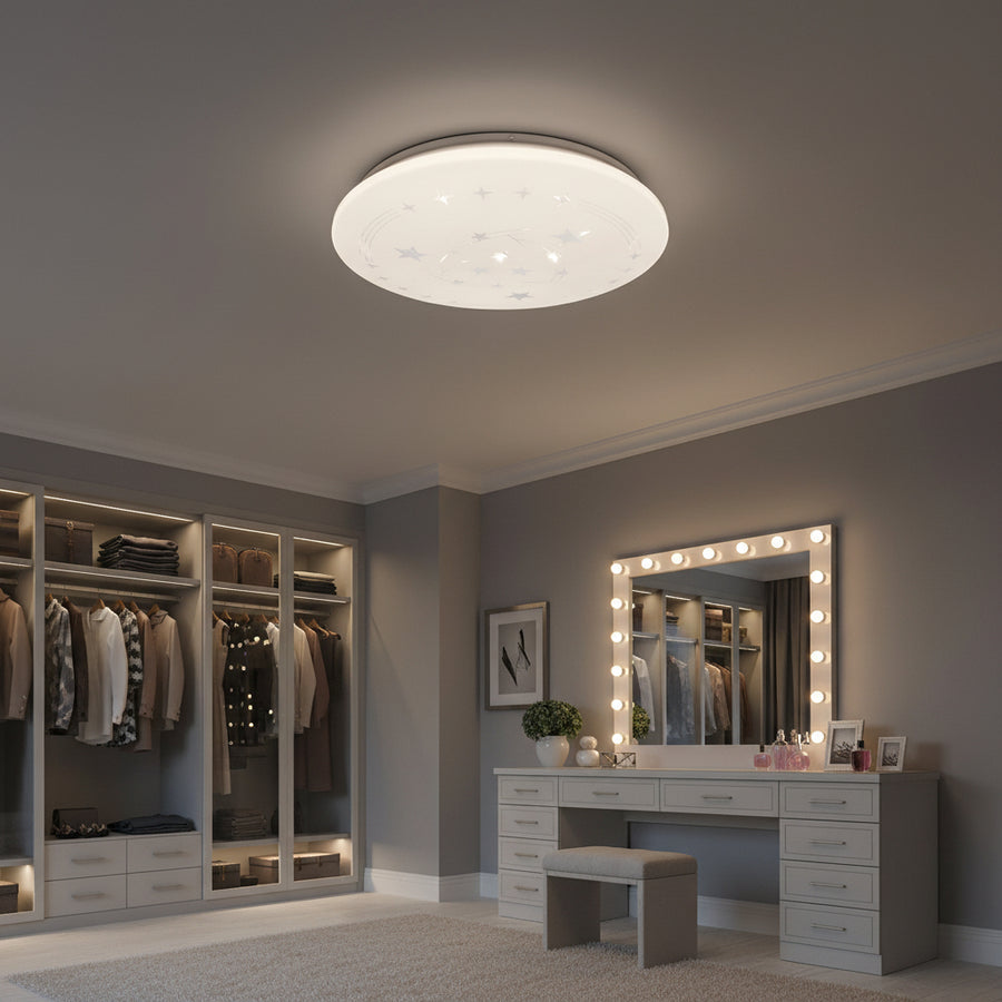 Plafonieră LED Stele 23 cm, 22W, 3000K / 4000K / 6000K, Alb, Metal si Acril