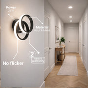 Lustra LED VERTEX CIRCULA 21W, 2 Cercuri, Rame Metalice, lLumina Rece/Calda/Neutra 3000K/4000K/6000K, Negru, Metal