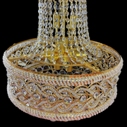 Candelabru Cristal CC718/400, 11x E14, Diametru 40cm, Auriu Lucios