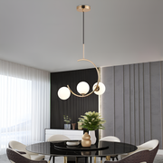 Lustra LOFT Atrium, 3x G9, Alb Auriu, Metal, Inaltime Reglabila