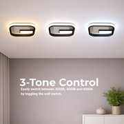 Lustra LED VICTORIA 19W, Patrata, lumina Rece/Calda/Neutra, Negru, Alb