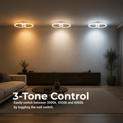 Lustra LED cu telecomanda BETTY 27W, 2 Cercuri, lumina Rece/Calda/Neutra, Dimabila, Alb