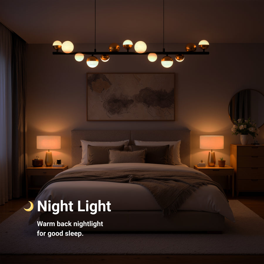 Lustră Suspendată LED Acril Aurion 29W cu Telecomandă, Dimabilă, Negru Auriu, Metal și Acril