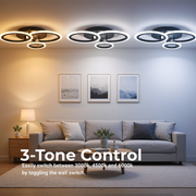 Lustra LED cu telecomanda BETTY 40W, 3 Cercuri, lumina Rece/Calda/Neutra, Dimabila, Negru