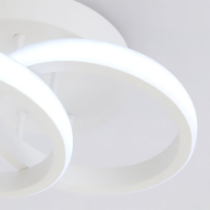 Lustra LED VERTEX CIRCULA 21W, 2 Cercuri, Rame Metalice, lumina Rece/Calda/Neutra, Alb