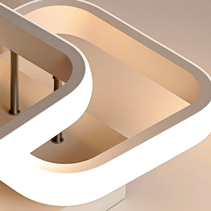 Lustra LED VERTEX Matrix, Romburi Suprapuse, Rame Metalice, 24W, 2 Romburi, Lumina Rece/Calda/Neutra 3000K/4000K/6000K, Alb