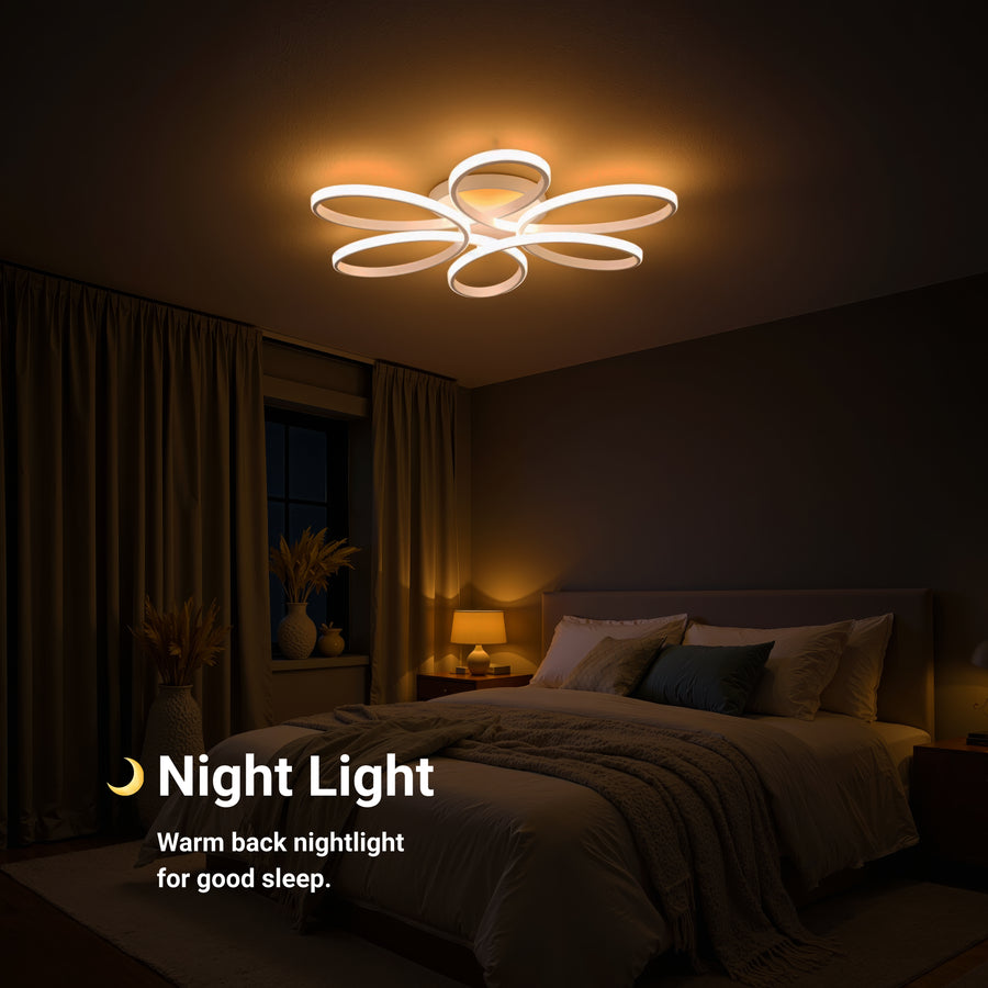 Lustra LED cu telecomanda ELIZA, 63W, lumina Rece/Calda/Neutra, Dimabila, Alb