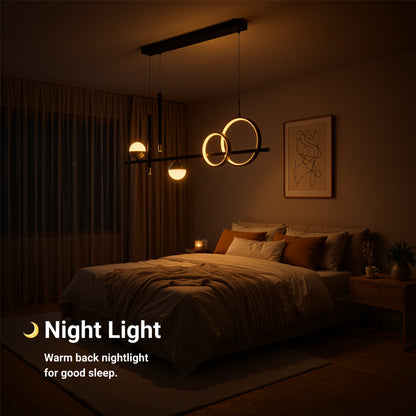 Lustra LED suspendata cu telecomanda DAMARA 44W, lumina Rece/Calda/Neutra, Dimabila, Negru, Inaltime Reglabila