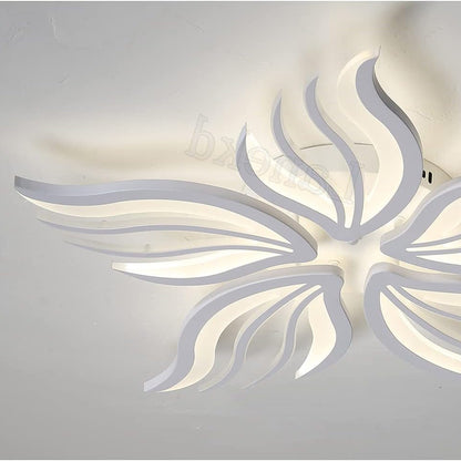 Lustra LED cu telecomanda SAKURA 60W, 5 Petale, lumina Rece/Calda/Neutra, Dimabila, Alb