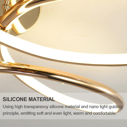 Lustra LED cu Telecomanda LT771/500GD, 25W, Lumina Calda/Rece/Neutra 3000K/4000K/6000K, Dimabila, Auriu, Metal si Silicon