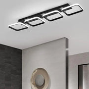 Lustra LED VERTEX 45W, 4 Patrate, Liniara, lumina Rece/Calda/Neutra, Neagra