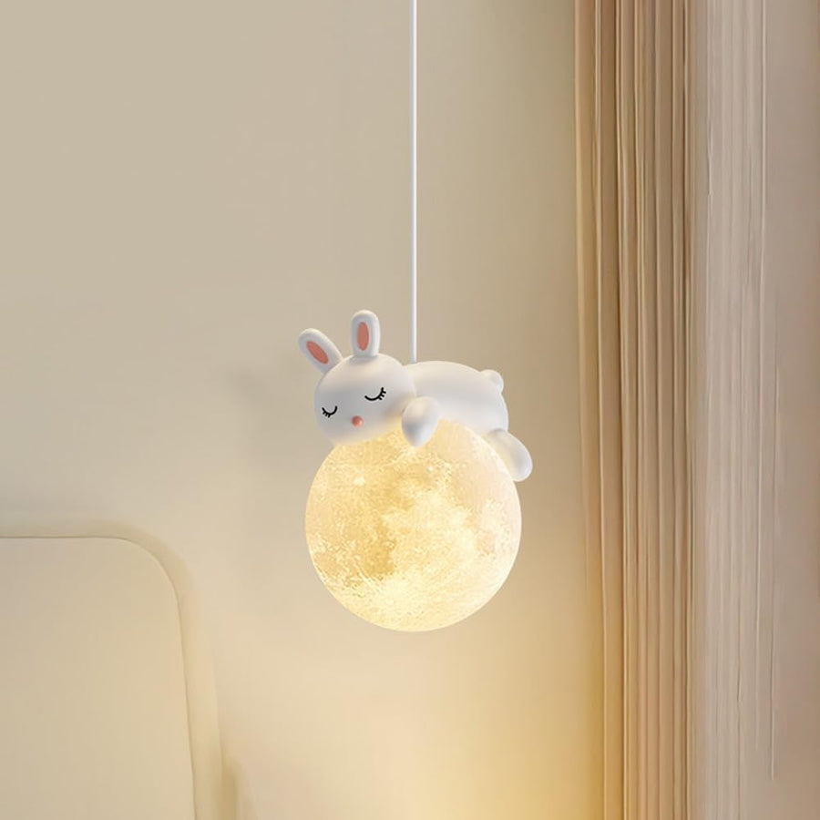 Lustra BUNNY, 1xE27, D15 cm, Metal Rasina, Alb