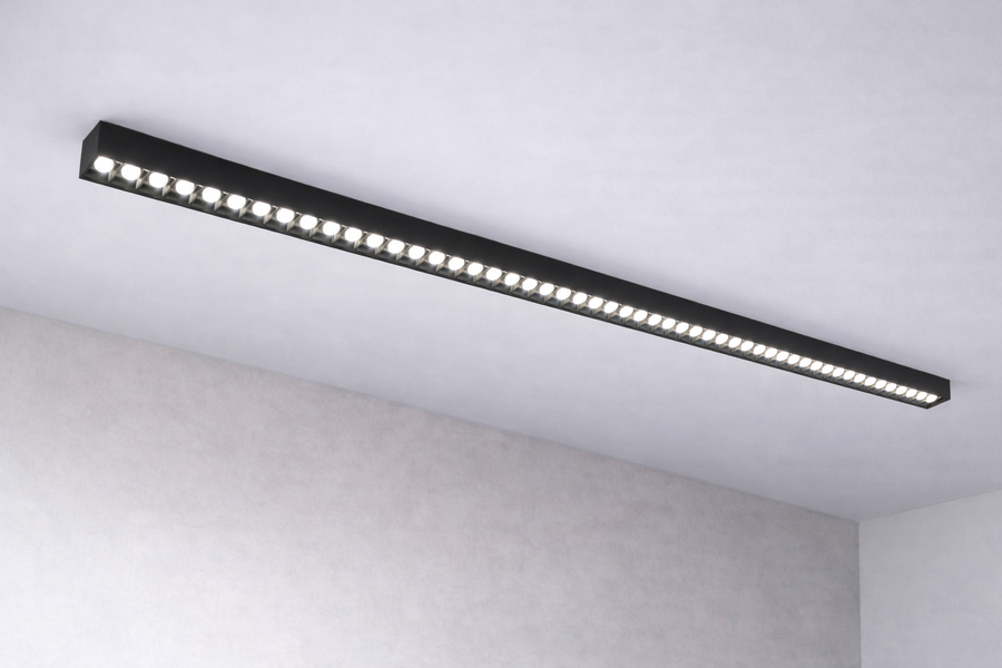 Proiector LED Liniar Aplicat Grilă 72W, Lumina Neutra 4000k, 90 surse, 2.4 metri