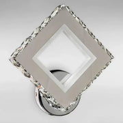 Aplica LED AP2881 cu Cristale, Patrat, 23.4W, Lumina Rece/Calda/Neutra, Crom Lucios