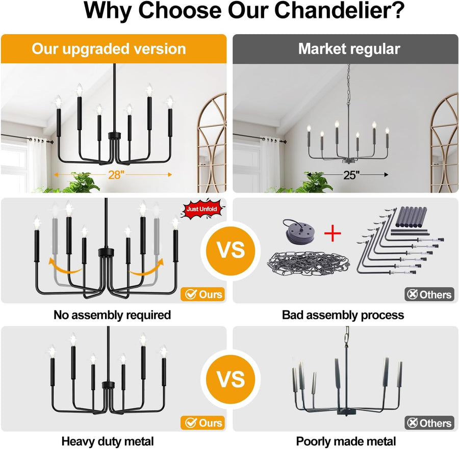 Lustra Metalic AVANT, tip Pendul cu brate, Rotunda, 6xE14, Negru