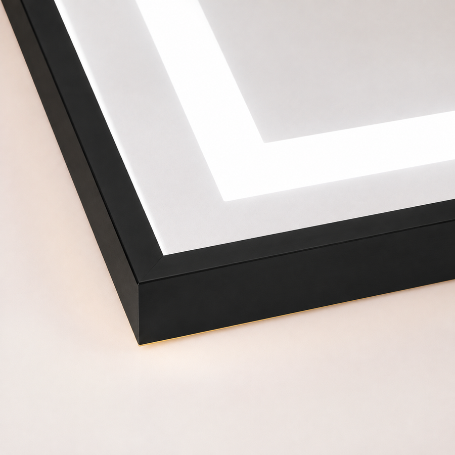 Oglinda LED Rectangulara, Rama Neagra, 50x160cm, Dimabila, Lumina Rece/Calda/Neutra, Dressing Couture