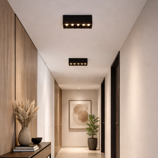 Proiector LED Liniar Aplicat Grilă 8W, Lumina Neutra 4000K, 5 surse, 14 x 3.5 x 6.5 cm