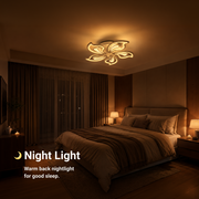 Lustra LED cu telecomanda GLORIOSA 95W, 5 Petale, lumina Rece/Calda/Neutra, Dimabila, Alb