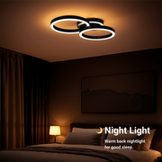 Lustra LED cu telecomanda RINOVA 66W, 2 Cercuri, lumina Rece/Calda/Neutra, Dimabila, Negru
