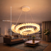 Lustra LED cu Telecomanda  LT188WH, Cristal si Metal, 40W, Dimabila, Inaltime Reglabila, Lumina Rece/Calda/Neutra, Iluminat Luxos