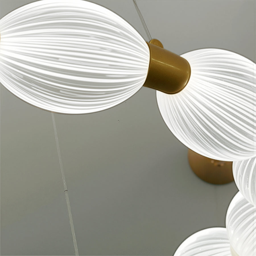 Lustra LED suspendata  FAUSTO II, 42W, lumina Rece/Calda/Neutra, Inaltime Reglabila, Auriu