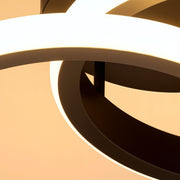 Lustra LED VERTEX CIRCULA 21W, 2 Cercuri, Rame Metalice, lLumina Rece/Calda/Neutra 3000K/4000K/6000K, Negru, Metal