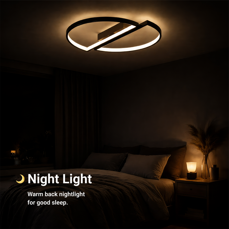 Lustra LED cu telecomanda VECTOR ARCUS 52W, 2 Elemente, lumina Rece/Calda/Neutra, Dimabila, Negru