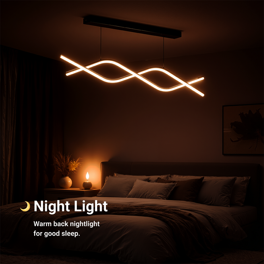 Lustra LED suspendata cu telecomanda ZIGZAG 27W, lumina Rece/Calda/Neutra, Dimabila, Negru, Inaltime Reglabila