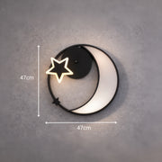 Lustra LED cu telecomanda ALYONA 44W, Luna si Stea, lumina Rece/Calda/Neutra, Dimabila, Negru