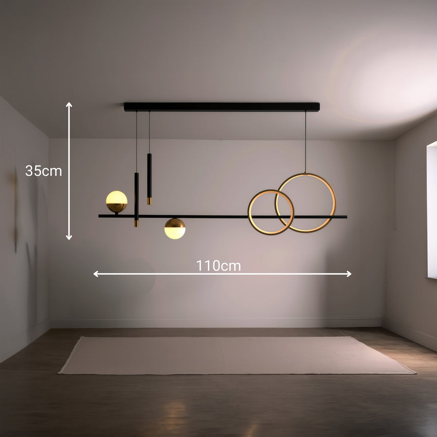Lustra LED suspendata cu telecomanda DAMARA 44W, lumina Rece/Calda/Neutra, Dimabila, Negru, Inaltime Reglabila