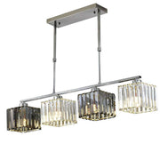 Lustra Clasica Moderna Georgiana, LC116/4, 6x E27, Crom si Sticla Cenusie, Metal si Cristal, Abajur