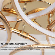 Lustra LED cu Telecomanda LT771/500GD, 25W, Lumina Calda/Rece/Neutra 3000K/4000K/6000K, Dimabila, Auriu, Metal si Silicon