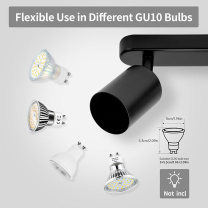 Lustra Clasica Moderna, LC500/4BK cu Proiector Liniar, 4XGU10, Metal, Negru