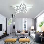 Lustra LED cu telecomanda SAKURA 60W, 5 Petale, lumina Rece/Calda/Neutra, Dimabila, Alb