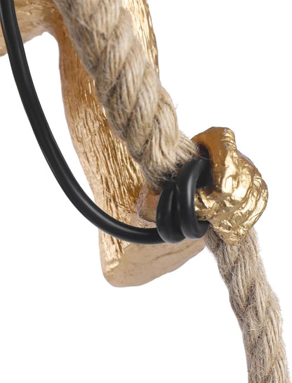 Lustra Suspendata Vintage, LV700, 1xE27, Maimuta, Sfoara si Metal, Suport Negru