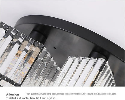 Lustra Clasica Moderna Sasha, LC117/3BK, 3x E27, Metal si Cristal, Negru, Abajur