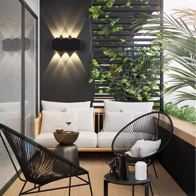 Aplica LED Exterior AX231, 12W, 6 Surse de lumina, Lumina Calda, Negru