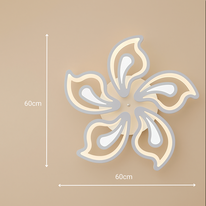 Lustra LED cu telecomanda GLORIOSA 95W, 5 Petale, lumina Rece/Calda/Neutra, Dimabila, Alb