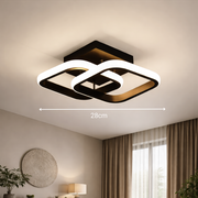 Lustra LED VERTEX Matrix Romburi Suprapuse, Rame Metalice, 24W, 2 Romburi, Lumina Rece/Calda/Neutra 3000K/4000K/6000K, Negru, Metal si Silicon